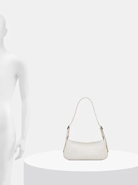 Calvin Klein Táska Emblem Aop Small Shoulder Bag Ekru bézs