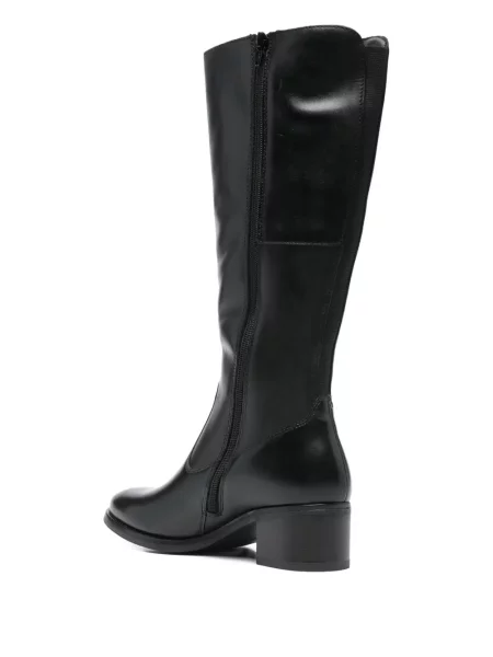 Botine Keys din piele cu autograf negru