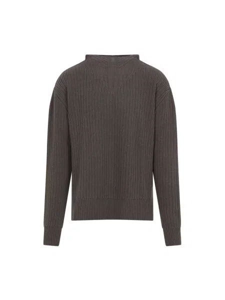 Sweter Rick Owens z okrągłym dekoltem szary