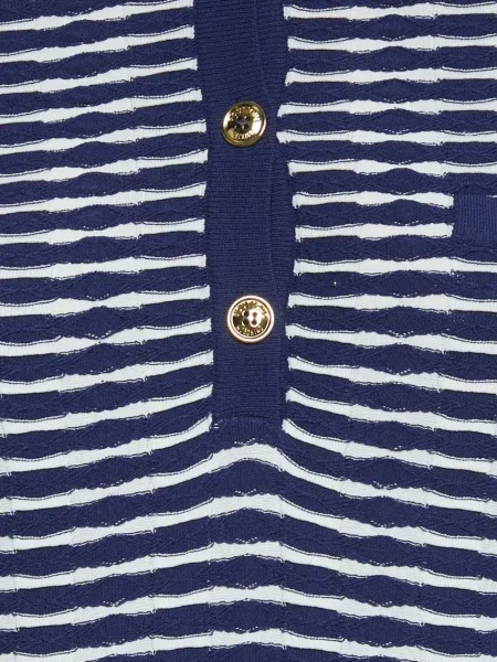 Mała sukienka mini Boutique Moschino w paski garniturowa niebieska