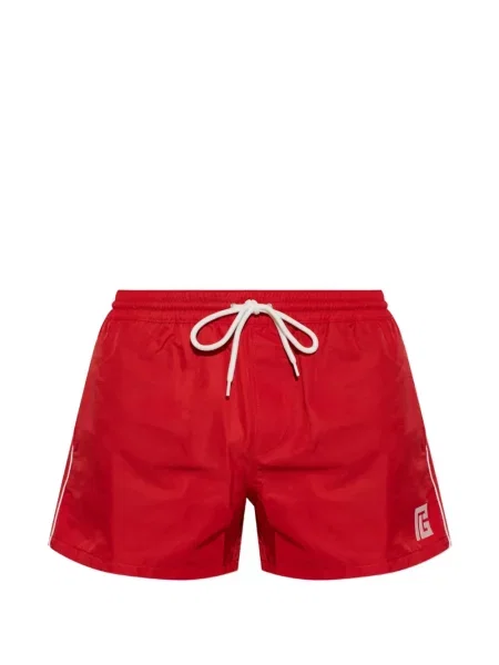 Slip de baie Balmain cu broderie roșu