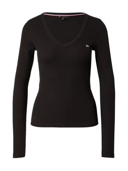 Tommy Jeans Bluză ESSENTIAL negru
