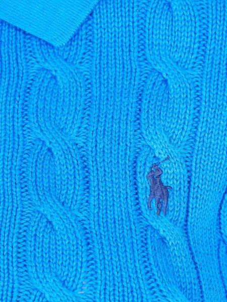 Πλεκτό πουκάμισο Polo Ralph Lauren μπλε