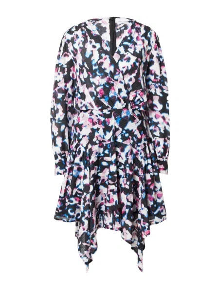 Šaty modrá / ružová / čierna biela