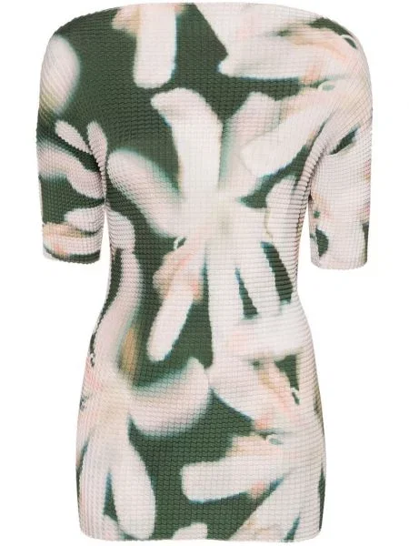 Koszulka Del Core w kwiatki z nadrukiem