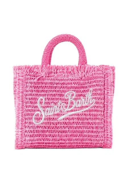 Geantă shopper Mc2 Saint Barth cu autograf roz