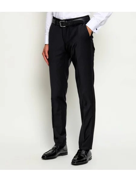 Karl Lagerfeld Pantaloni cu adaos de lână negru