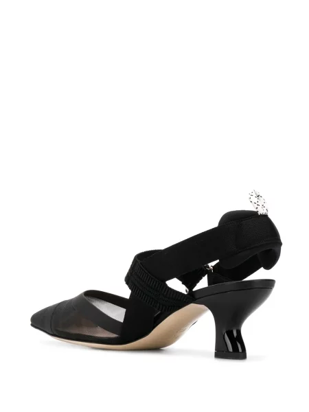 Pantofi cu toc Fendi slingback negru