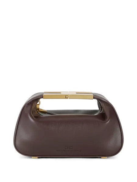 Мини чанта Elisabetta Franchi с автограф кафяво