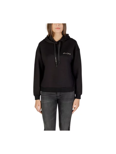 Bluza z kapturem Armani Exchange z kapturem czarna