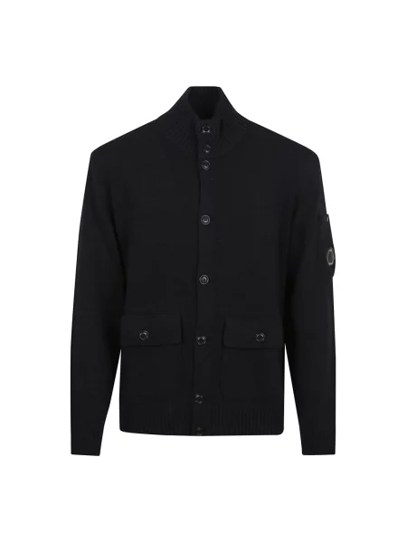 Lniany sweter C.p. Company niebieski