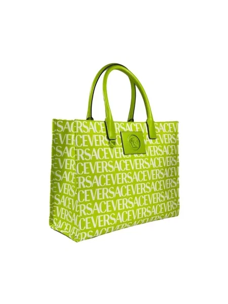 Shopperka Versace płócienna z logo żółta