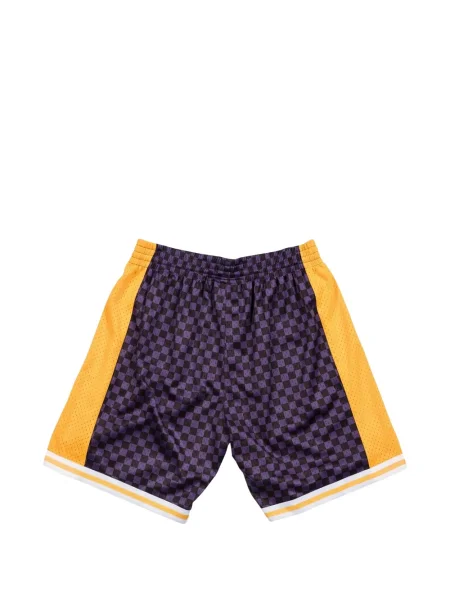 Pantaloni scurți Mitchell & Ness în carouri violet