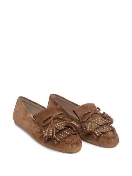 Loafers Stuart Weitzman με κρόσσια σουέντ καφέ
