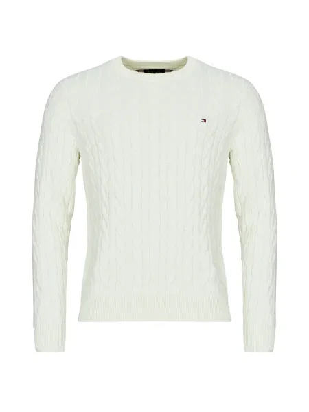 Klasický sveter Tommy Hilfiger lopatkový krk béžová