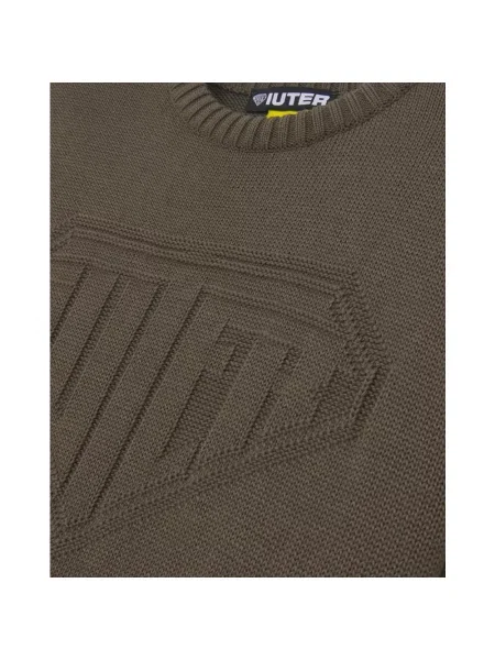 Dzianinowy sweter Iuter z logo brązowy