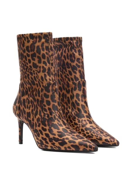 Botine Stuart Weitzman cu imagine cu model leopard maro