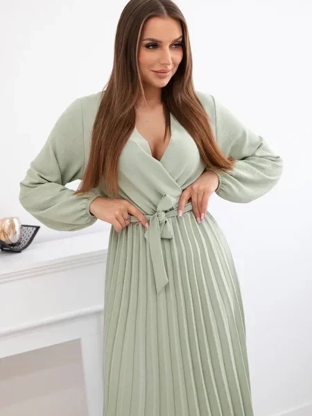 Rochie Kesi Włoski plisată de costum gri