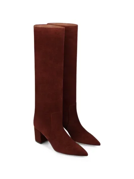 Botine Paris Texas din piele de căprioară roșu