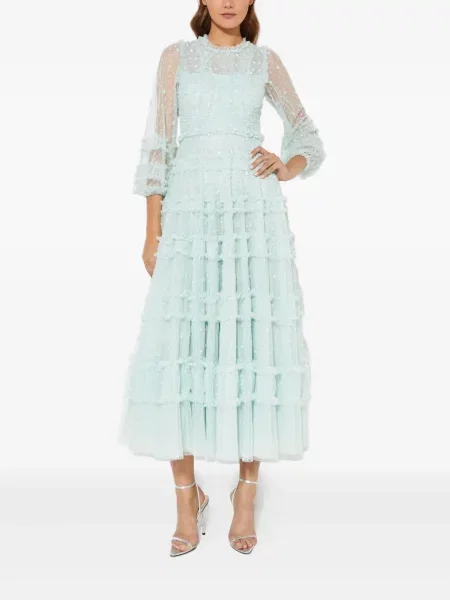 Rochie Needle & Thread cu paiete de costum verde
