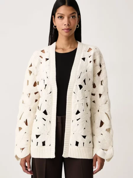 Fracomina cardigan pentru femei din lână merino bej