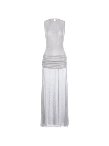 Rochie maxi Manuri cu volane gri