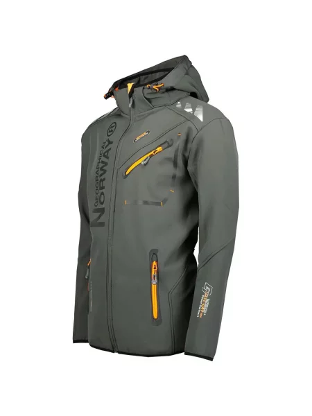Codzienna kurtka softshell GEOGRAPHICAL NORWAY ROYAUTE DGREY ORANGE DB… szara
