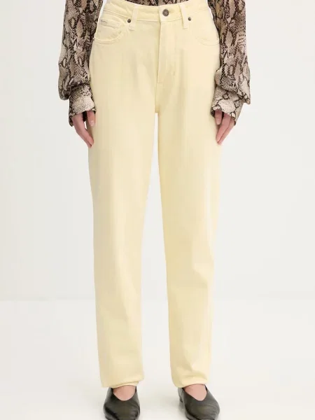 Дънки Guess Jeans с висока талия жълто