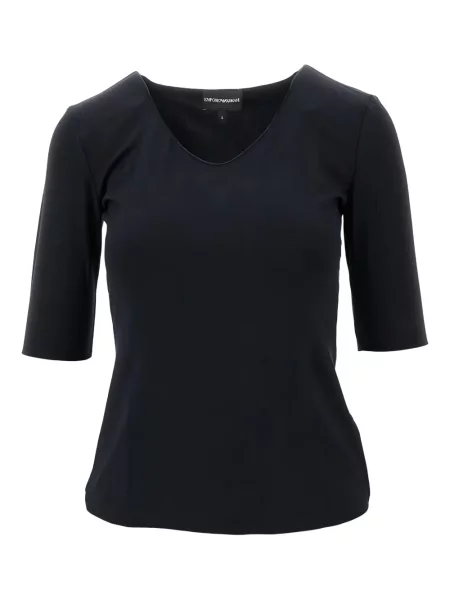 Tricou Emporio Armani cu decolteu în V albastru