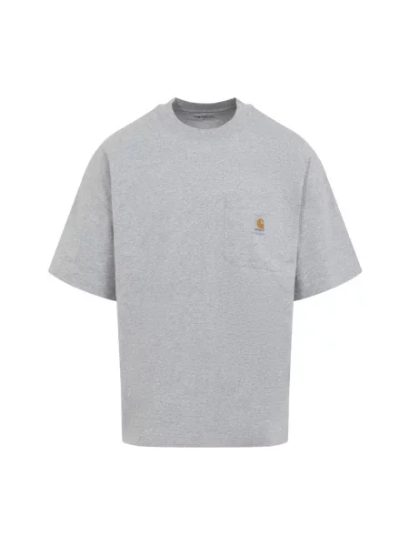 Koszulka Carhartt Wip z krótkim rękawem biznesowa szara