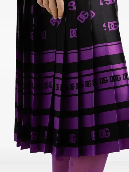Fusta plisata Dolce & Gabbana plisată până la genunchi negru