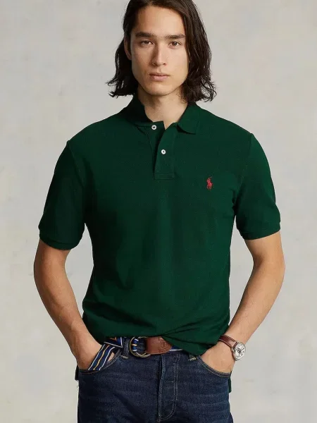 Krátky polokošeľa Polo Ralph Lauren s krátkymi rukávmi zelená