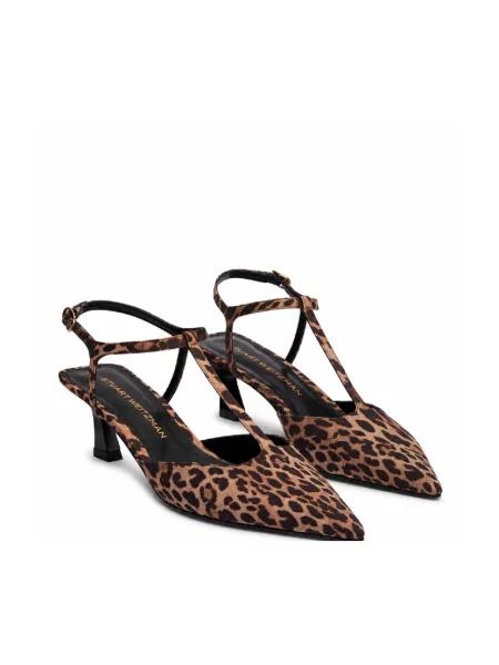 Czółenka Stuart Weitzman skórzana na ramiączkach brązowa