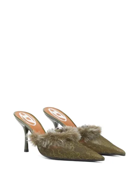 Papuci tip mules Diesel verde