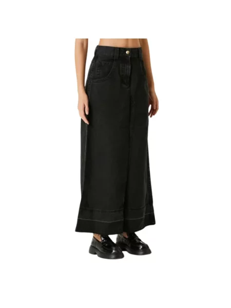 Maksi spódnica jeansowa Palm Angels czarna