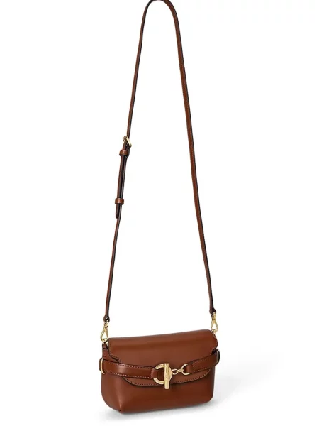 Шкіряна сумочка Lauren Ralph Lauren коричневий