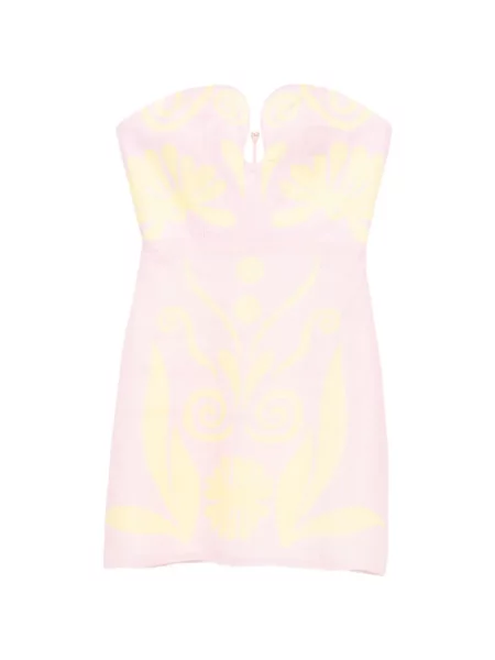 Rochie mini Cala De La Cruz cu imagine fără bretele roz