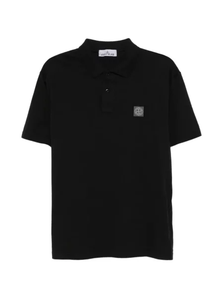 Scurt tricou polo Stone Island cu strasuri negru