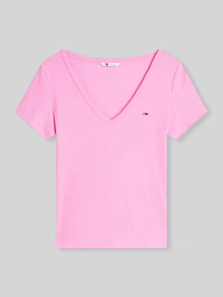 T-shirt o kroju slim fit z mieszanki bawełny Tommy Jeans