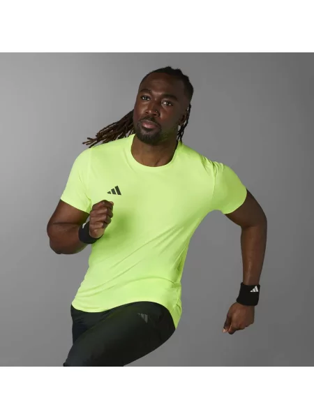 Adidas Performance futós póló Adizero sima zöld