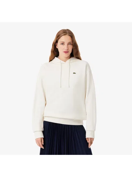 Lacoste Bluza Polarowa Z Kapturem I Oversize biała