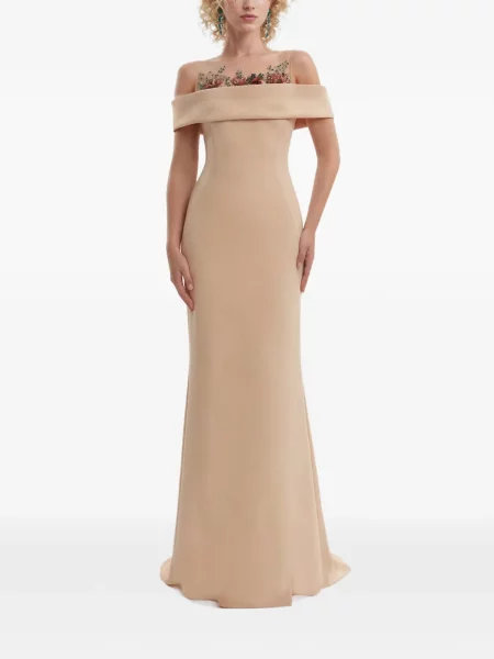 Rochie Gemy Maalouf cu model floral cu mărgele
