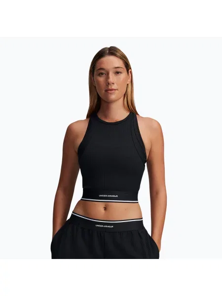 Tréninkové tílko Under Armour Meridian Rib Branded Tank black/whi černé