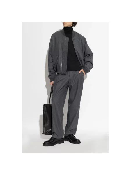 Kurtka bomber Dolce And Gabbana wełniany szary