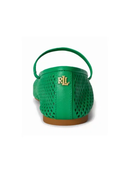 Balerinki Ralph Lauren bez obcasa zielone