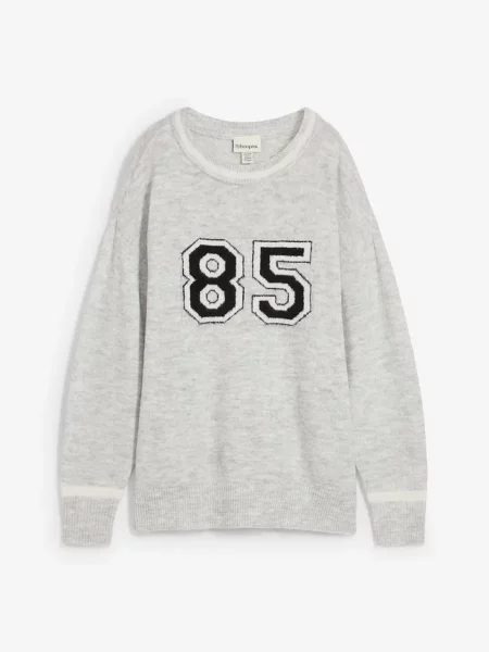 Sweter oversize z obniżoną linią ramion szary