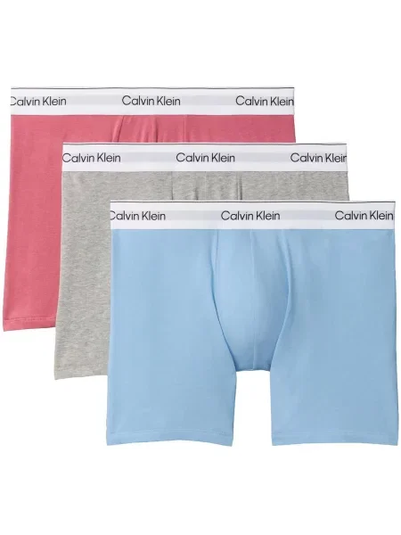 Calvin Klein Underwear Bokserice svijetloplava / siva melange / roza ružičasta