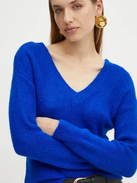 Pulover s primesjo volne Morgan modra