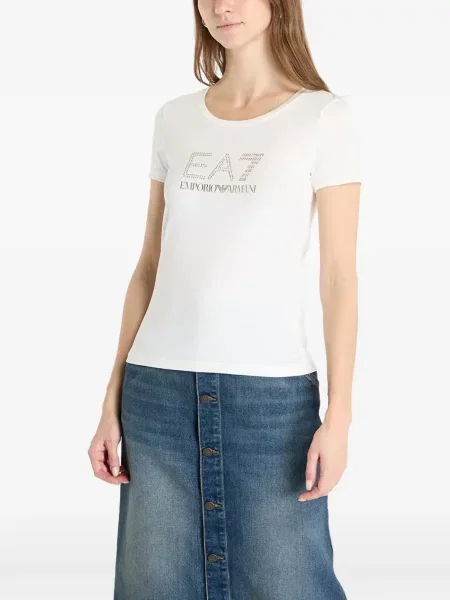 Tricou Ea7 Emporio Armani cu autograf alb