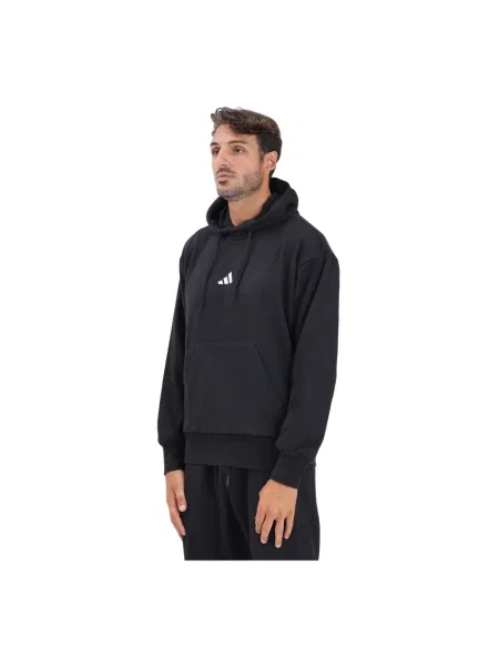 Adidas bluza Feelcozy z kapturem z aplikacją czarny